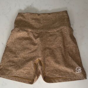 Bombshell Sportswear Heather Brown High-Rise Athletic Bike Shorts